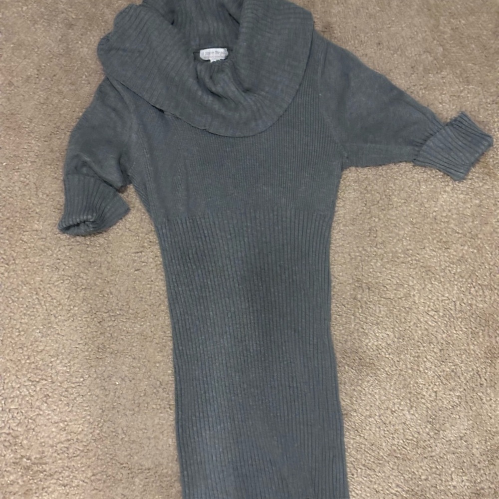 A Pea in the Pod Charcoal Cowl Neck Maternity Sweater
